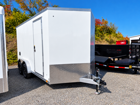 New NEW 2027 ATC 7.5 x 14 (2') V Nose "STo400" All Aluminum Cargo Trailer w/ Ramp