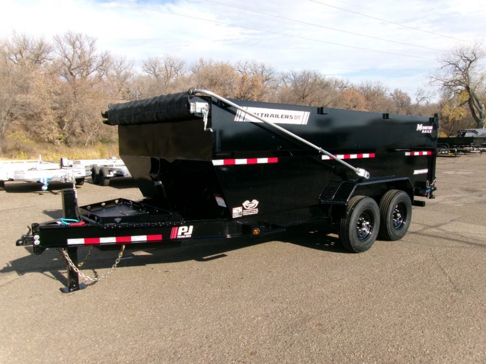 New 2027 PJ Trailers DT1 83"X16'  LOW PRO TELESCOPIC Dump Trailer