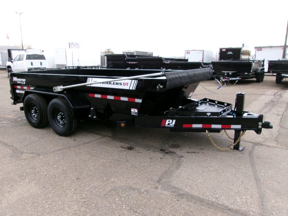 New 2027 PJ Trailers DT1 83"X16'  LOW PRO TELESCOPIC Dump Trailer