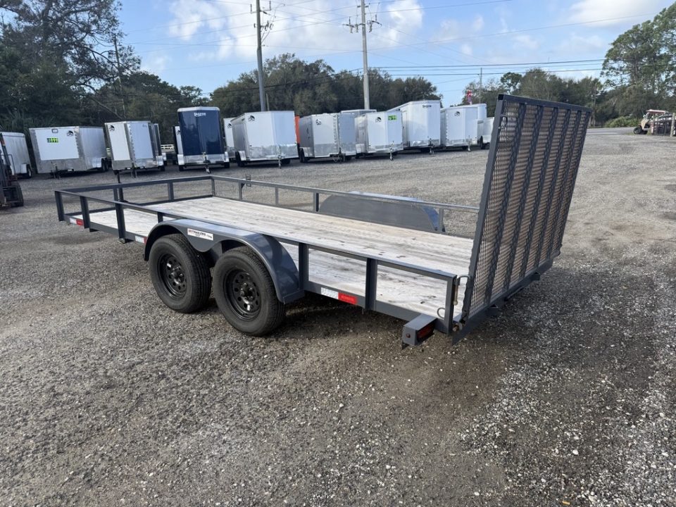 Used 2026 Triple Crown Trailers 7x16 Tandem Axle Utility Trailer – Gray, 7,000 lb Capacity Utility Trailer