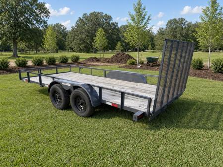 Used 2026 Triple Crown Trailers 7x16 Tandem Axle Utility Trailer – Gray, 7,000 lb Capacity Utility Trailer