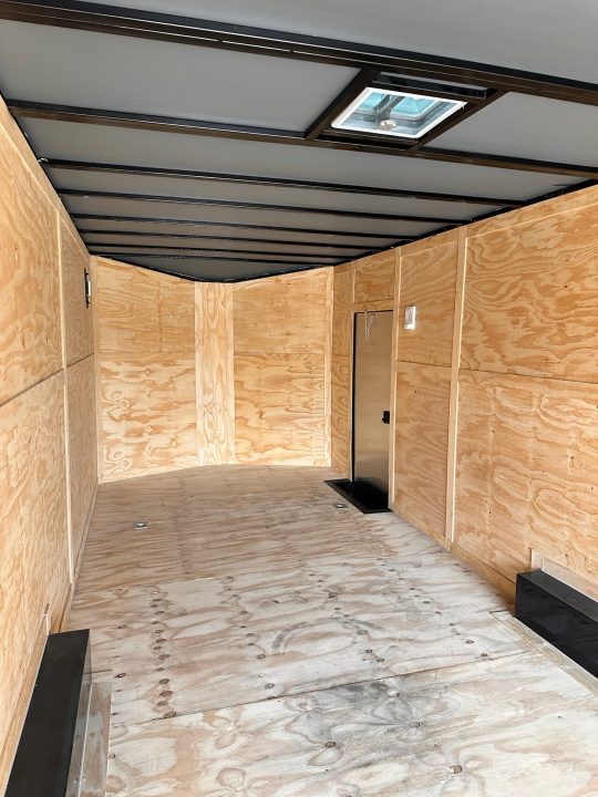 New 2027 8.5x28 Car Hauler 7'6" Interior - 5200lb Triple Spread Torsion - Black poly-blackout- Enclosed Car Hauler