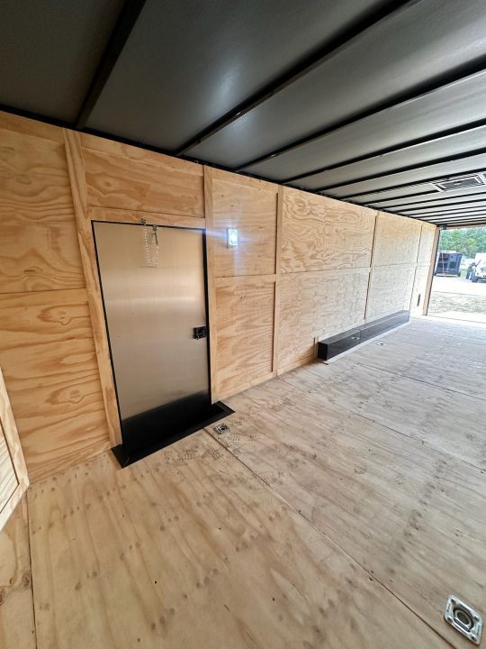 New 2027 8.5x28 Car Hauler 7'6" Interior - 5200lb Triple Spread Torsion - Black poly-blackout- Enclosed Car Hauler