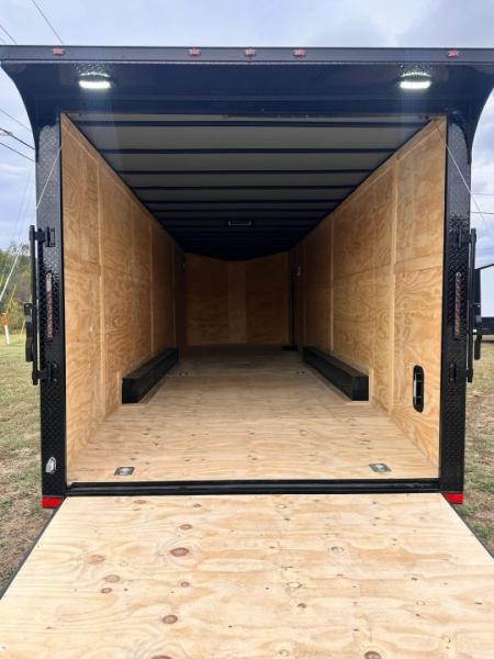 New 2027 8.5x28 Car Hauler 7'6" Interior - 5200lb Triple Spread Torsion - Black poly-blackout- Enclosed Car Hauler