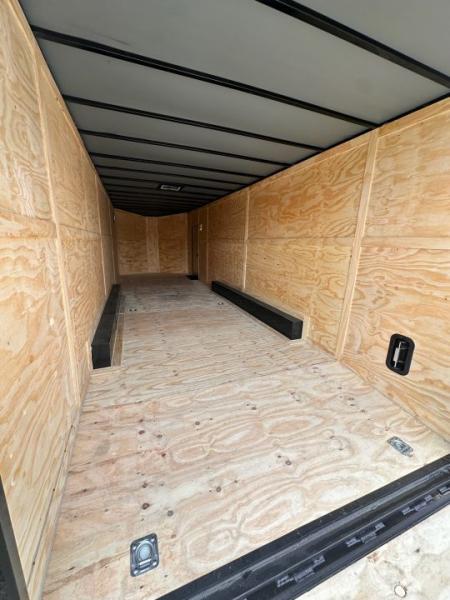 New 2027 8.5x28 Car Hauler 7'6" Interior - 5200lb Triple Spread Torsion - Black poly-blackout- Enclosed Car Hauler
