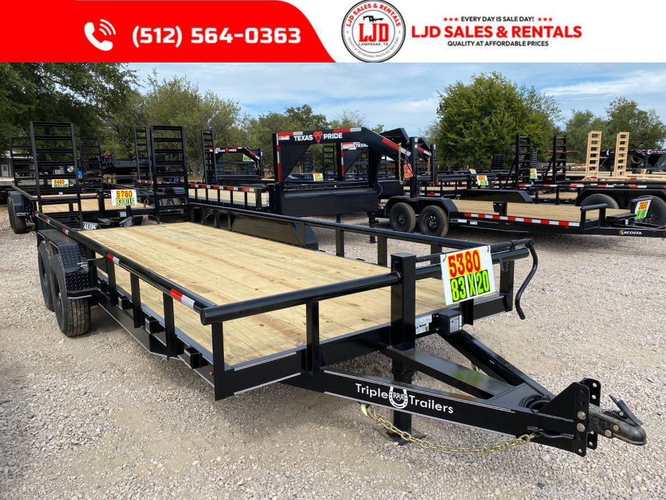 New 2027 Triple R - PIPE TOP - 83  x 20' Equipment Trailer