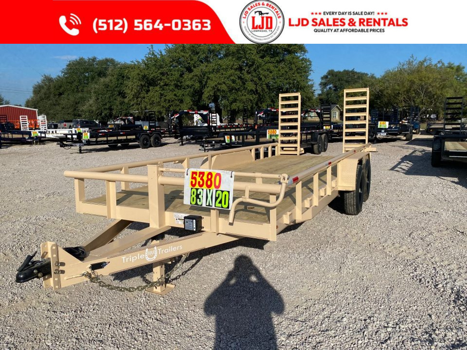 New 2027 Triple R - PIPE TOP - 83" x 20' Equipment Trailer