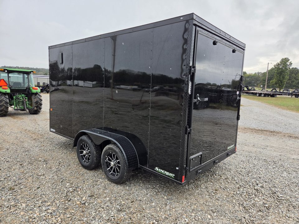 New 2027 Rock Solid 7X14 TANDEM 7K CARGO W/.080 EXTERIOR BLACKOUT TRIM 7FT HEIGHT ALUMINUM WHEELS & RAMP DOOR