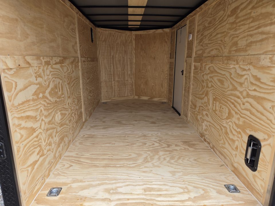 New 2027 Rock Solid 7X14 TANDEM 7K CARGO W/.080 EXTERIOR BLACKOUT TRIM 7FT HEIGHT ALUMINUM WHEELS & RAMP DOOR