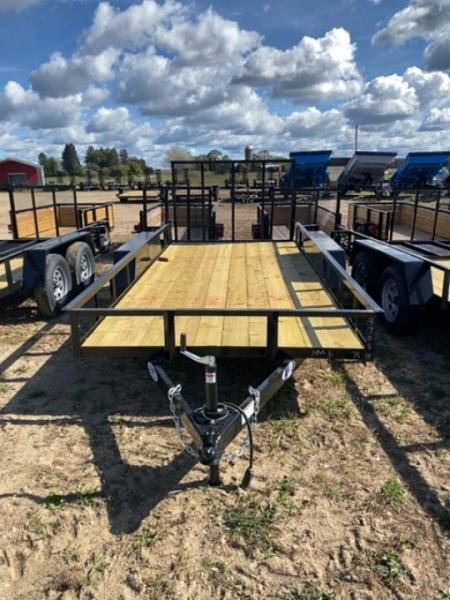 New 2027 AMO 7K TANDEM 6.4X14 2 BRAKE Landscape Trailer