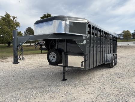 New 2027 Calico Trailers RANCH KING GN 6'8X20 Stock / Stock Combo Trailer