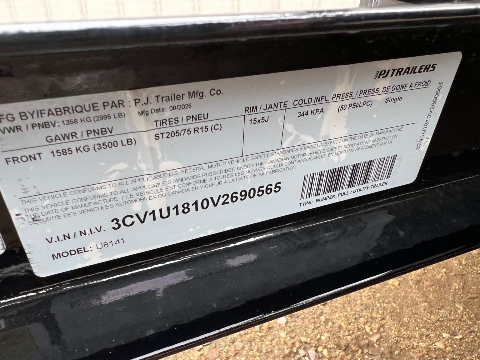 New 2027 PJ Trailers 14' ATV Utility U8 Utility Trailer