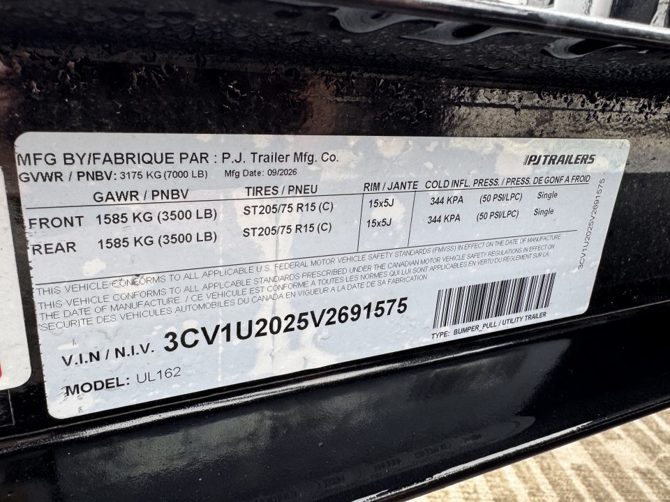 New 2027 PJ Trailers UL16 Utility Trailer