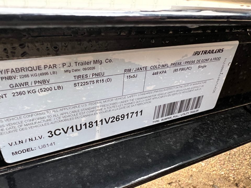 New 2027 PJ Trailers 14' ATV Utility U8 5K Axle Utility Trailer