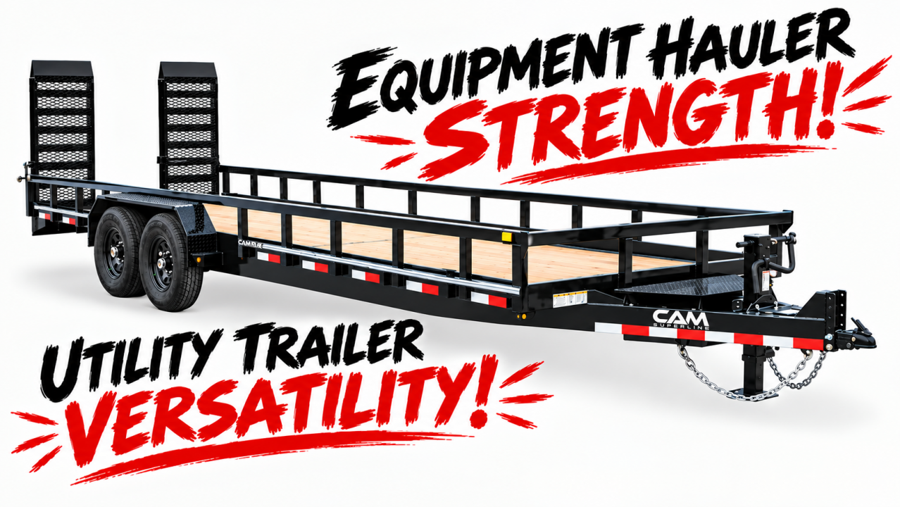 New 2027 CAM Superline 24' HD Lo Pro Equipment / Utility Hauler w/ Tube Top Rail