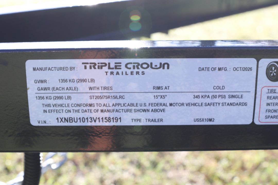 New 2027 5X10 Triple Crown UTILITY Trailer