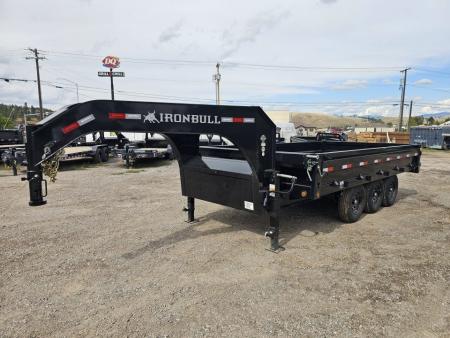 New 2027 Iron Bull 96"x16' 21k Deckover Gooseneck Dump Trailer