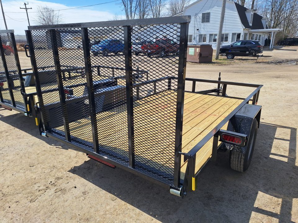 New 2027 AMO 76x10 Lowside Landscape Trailer W/Led Lights and Spring Assist Gate