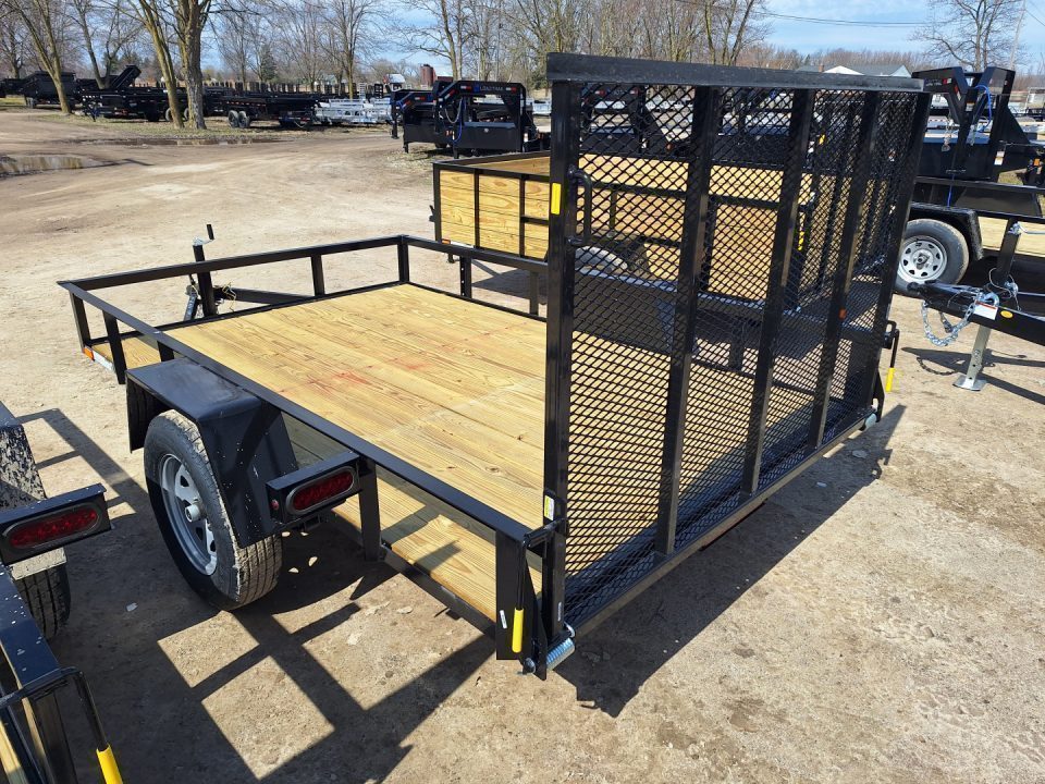 New 2027 AMO 76x10 Lowside Landscape Trailer W/Led Lights and Spring Assist Gate