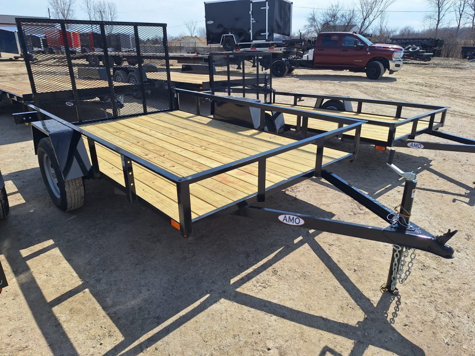 New 2027 AMO 76x10 Lowside Landscape Trailer W/Led Lights and Spring Assist Gate