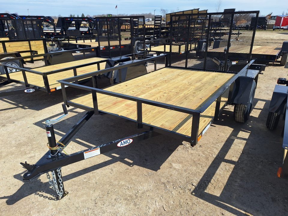 New 2027 AMO 76x10 Lowside Landscape Trailer W/Led Lights and Spring Assist Gate