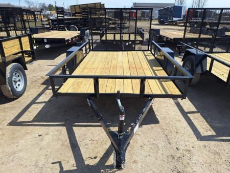 New 2027 AMO 76x10 Lowside Landscape Trailer W/Led Lights and Spring Assist Gate