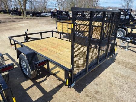 New 2027 AMO 76x10 Lowside Landscape Trailer W/Led Lights and Spring Assist Gate