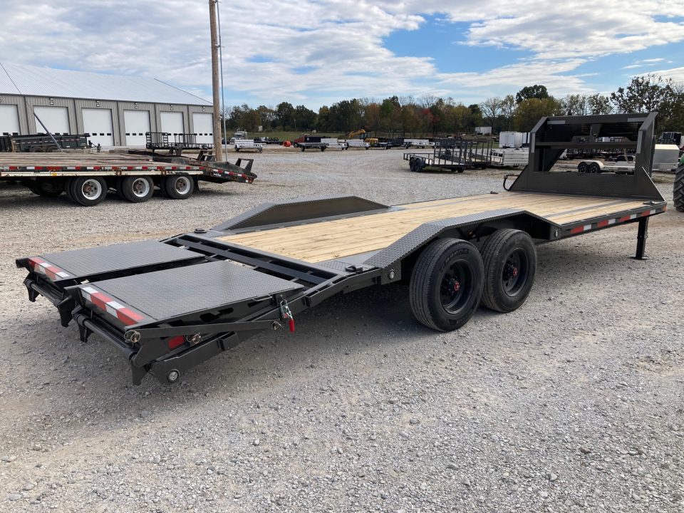 New 2027 MAXX-D 102x24 TANDEM 22K GN W/ 5' DOVE, MAX RAMPS & DRIVE OVER FENDERS Equipment Trailer