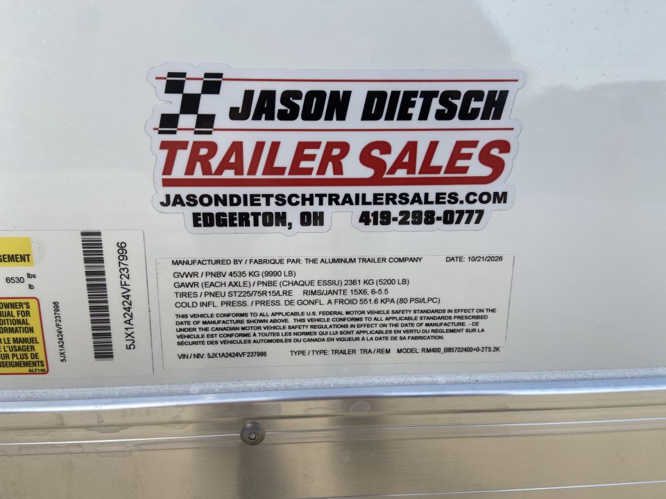 New ATC RM400 24' Racing Trailer