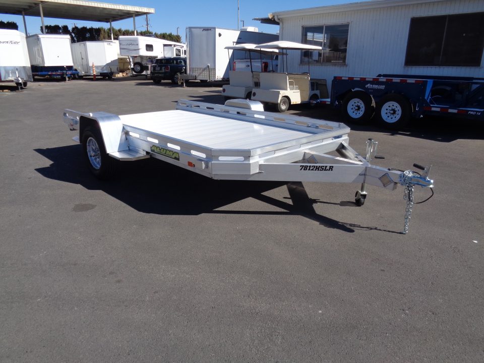 New 2027 Aluma * 7814H-SLR * 12Ft Single Axle Utility Trailer w/ Slide in Ramp