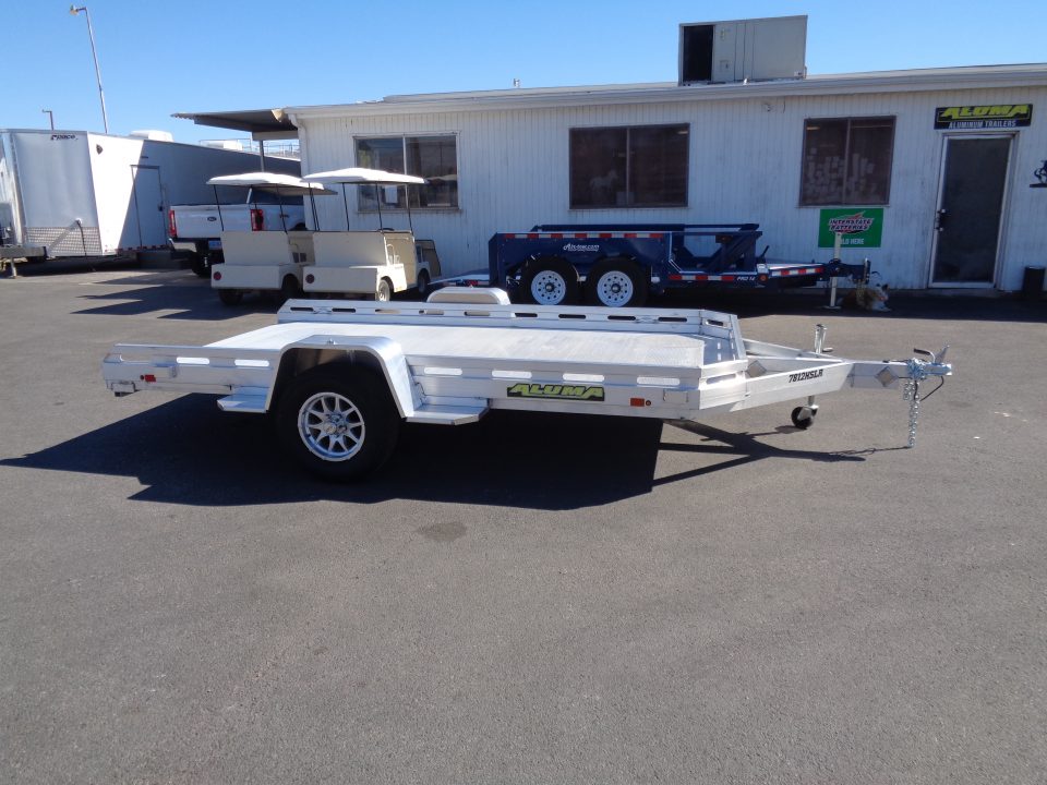 New 2027 Aluma * 7814H-SLR * 12Ft Single Axle Utility Trailer w/ Slide in Ramp