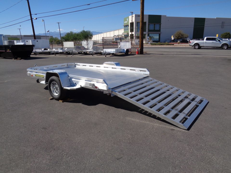 New 2027 Aluma * 7814H-SLR * 12Ft Single Axle Utility Trailer w/ Slide in Ramp