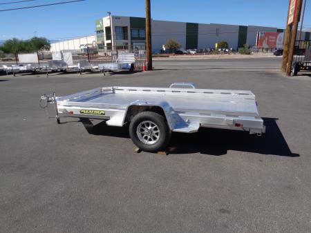 New 2027 Aluma * 7814H-SLR * 12Ft Single Axle Utility Trailer w/ Slide in Ramp