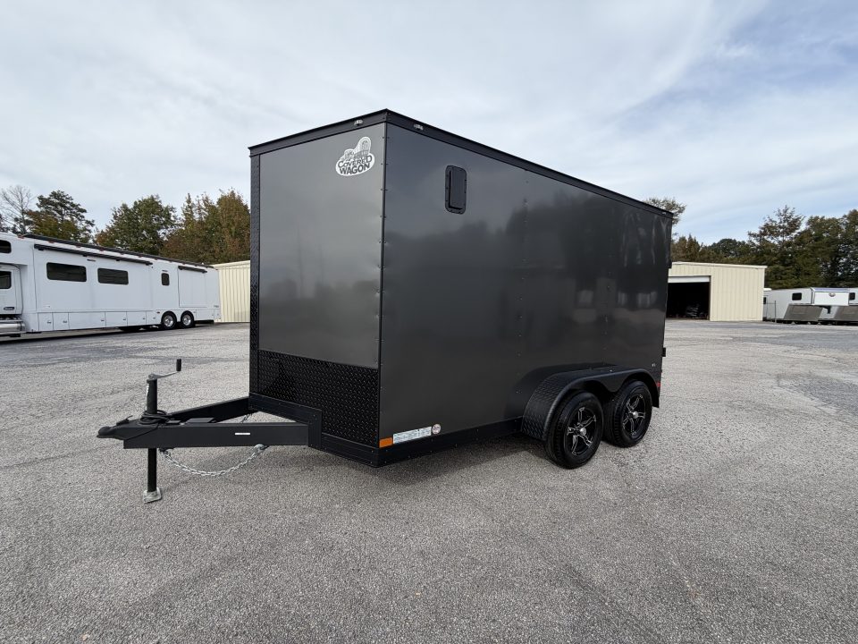 Used 2025 7X12 Covered Wagon Cargo Trailer