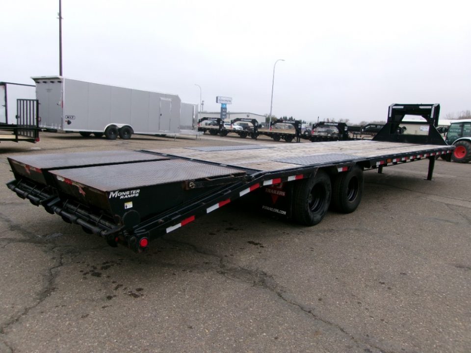 Used 2021 PJ Trailers GN2432 Flatbed Trailer