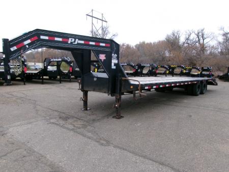 Used 2021 PJ Trailers GN2432 Flatbed Trailer