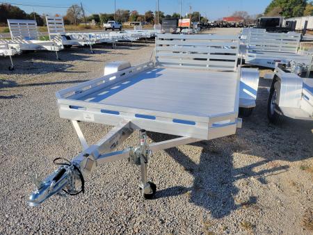 New 2027 Aluma 7712 Heavy Slotted Single Axle Bi-Fold Tailgate Utility Trailer