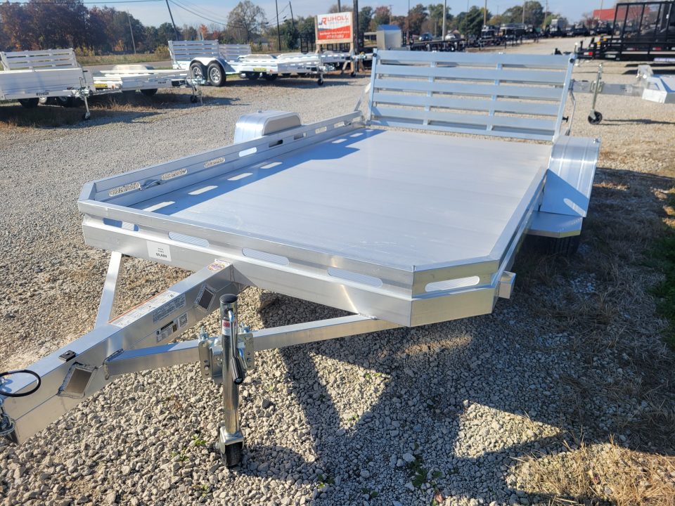 New 2027 Aluma 7712 Heavy Slotted Single Axle Bi-Fold Tailgate Utility Trailer