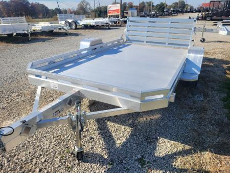 New 2027 Aluma 7712 Heavy Slotted Single Axle Bi-Fold Tailgate Utility Trailer