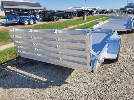New 2027 Aluma 7712 Heavy Slotted Single Axle Bi-Fold Tailgate Utility Trailer