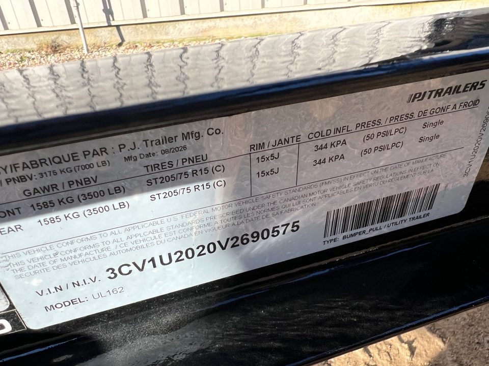 New 2027 PJ Trailers 16' UL Utility Trailer