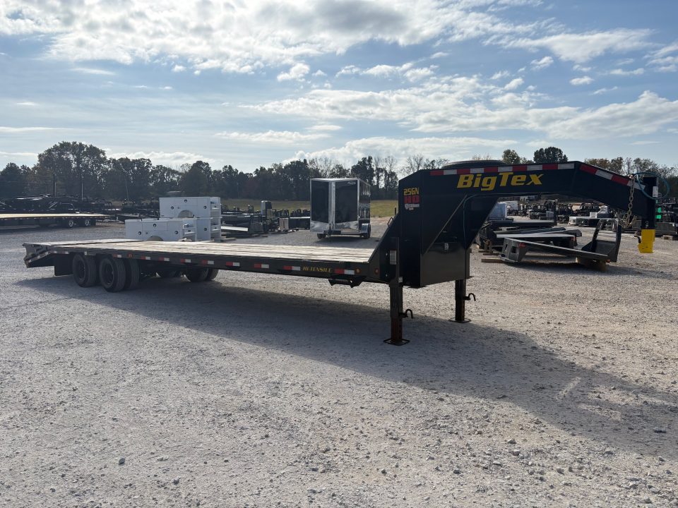 Used 2026 Big Tex 25GN 102X35 TANDEM 25.9K TANDEM DUAL FLATBED W / MAX RAMPS