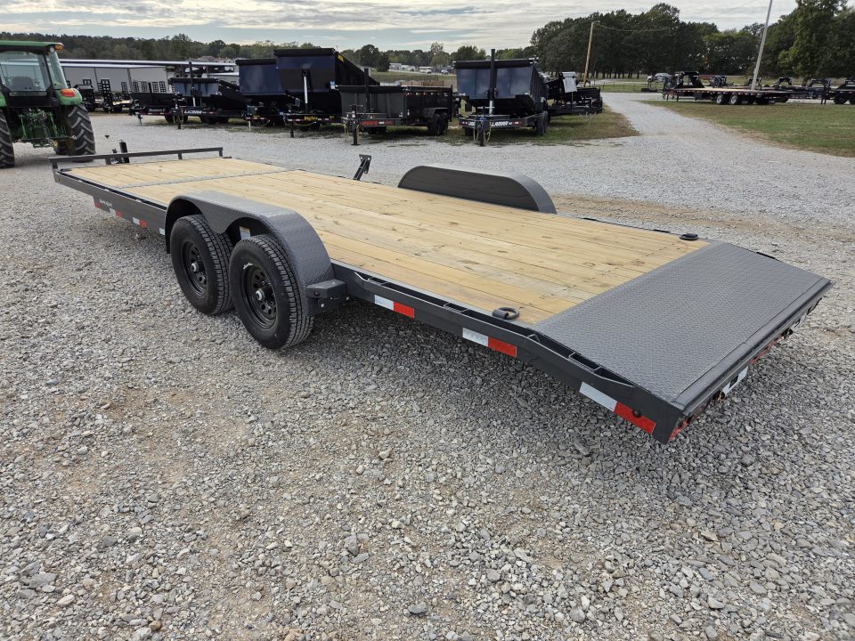 New 2027 Lamar 83X24 TANDEM 10K CAR HAULER W/2' STEEL DOVE & SLIDE OUT RAMPS