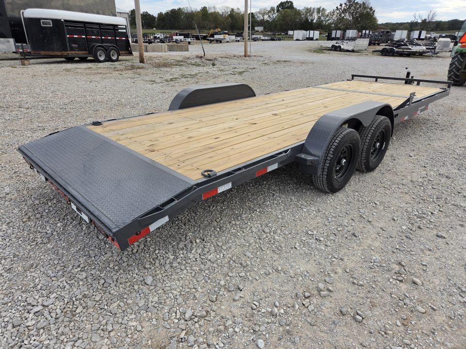 New 2027 Lamar 83X24 TANDEM 10K CAR HAULER W/2' STEEL DOVE & SLIDE OUT RAMPS