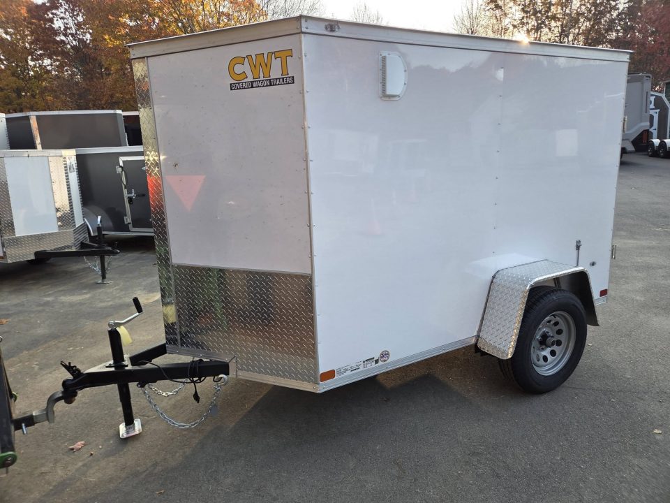 New 2027 Covered Wagon Trailers 5x8 cargo trailer with barn doors 5,6 height Cargo / Enclosed Trailer