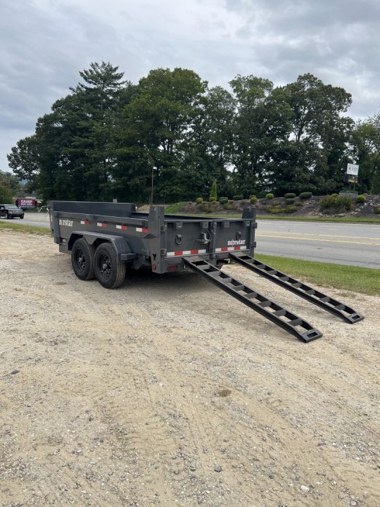 New 2027 Norstar DCB Series / 72" X 12' / 2-5,200# Electric Brake Axles / Scissor Hoist / Barn Door Rear Gates / Ramps