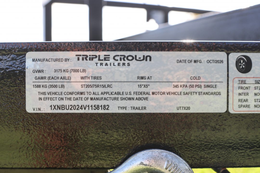New 2027 Triple Crown Trailers 7X20 UTILITY TRAILER Utility Trailer