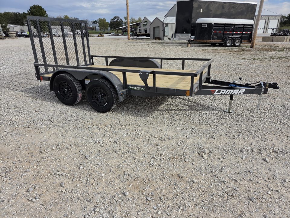 New 2027 Lamar 77X12 TANDEM 7K TUBETOP UTILITY W/4' SPRING GATE