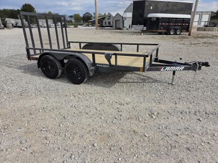 New 2027 Lamar 77X12 TANDEM 7K TUBETOP UTILITY W/4' SPRING GATE