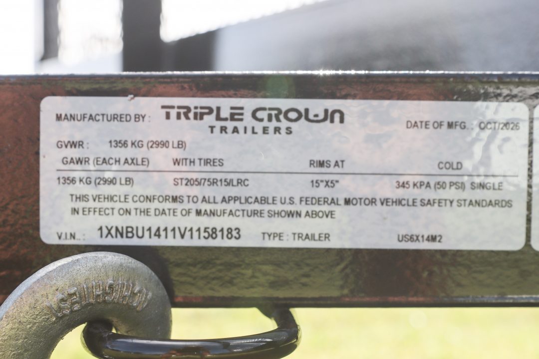 New 2027 6x14 Triple Crown Utility Trailer
